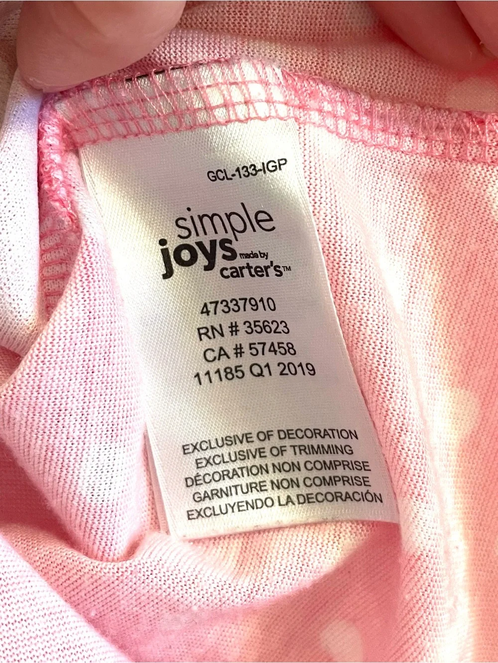 Carter’s Simple Joys Girls Pink Polka Dot Unicorn Nightgown Dress Size 4-5